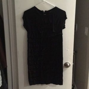 Black BCBG flat ruffle dress